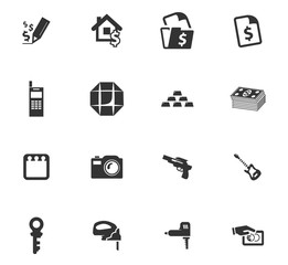 Pawnshop icons set