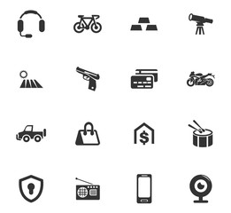 Pawnshop icons set