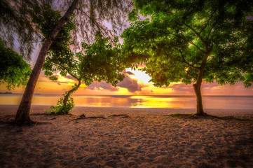 Coucher de soleil à Mont Choisy (Île Maurice)