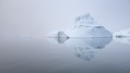 Fototapeta na wymiar View of iceberg and glaciers from Greenland's Ilulissat coasts