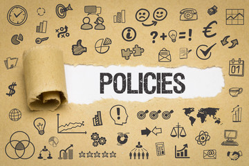 Policies / Papier mit Symbole
