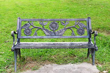 Beautiful alloy bench with sunflower pattern