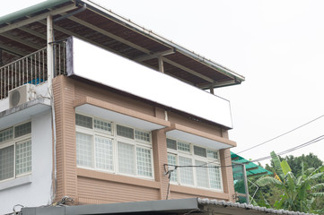 Street, Banner - Sign, Lighting Equipment, Billboard, Advertisement,Large blank billboard on a street wall,  banners with room to add your own text