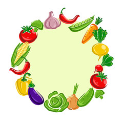 Vegetables background. Vector 