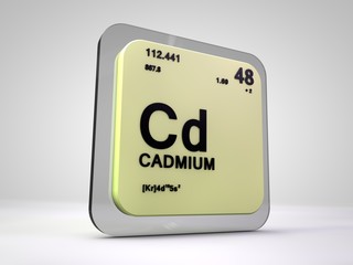 Cadmium - Cd - chemical element periodic table 3d render