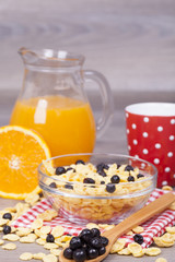 Healthy and tasty food on a wooden background