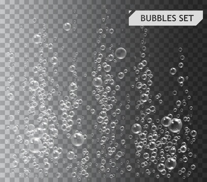 Bubbles under water vector illustration on transparent background