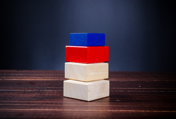 bar graph on wooden board