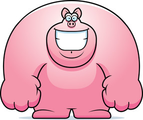 Cartoon Pig Smiling
