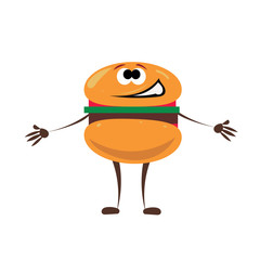 The art of the hamburger . Vector illustration with abstract handmade icons placed on the white background. Styled food attributes of different sizes on the white background. © Anna