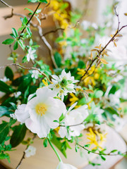 Beautiful bridal bouquet. Wedding floral composition.
