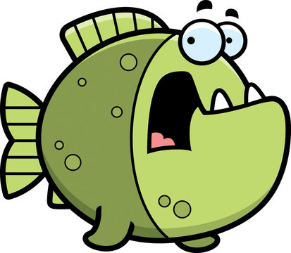 recommend clip art: Scared Cartoon Piranha