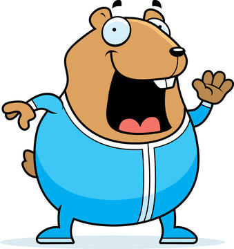 recommend clip art: Cartoon Hamster in Pajamas