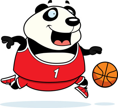 Cartoon Panda Basketball