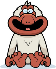 Cartoon Macaque Sitting