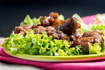 wok fried chicken stir fry with sweet peppers and chinese vegetables