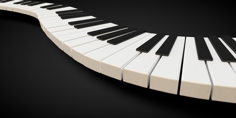 3d render of a piano keyboard in a fluid wavelike movement © artefacti