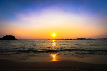 Beautiful sunset with reflection in the sea