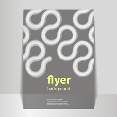 Flyer or Cover Design with Abstract Curved Pattern