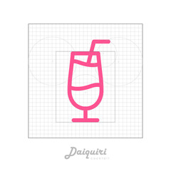 Vector icon of cocktail with modular grid. Daiquiri