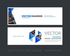 Vector set of modern horizontal website banners with colourful d