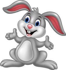 Obraz premium Cartoon cute rabbit posing