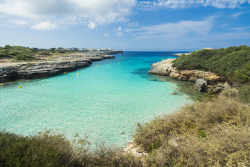Fototapeta na wymiar Light blue sea, Menorca, Balearic islands