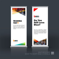 Abstract business vector set of modern roll Up Banner stand desi
