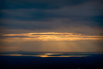 Sunset Overlooking Bar Harbor from Cadillac Mountain