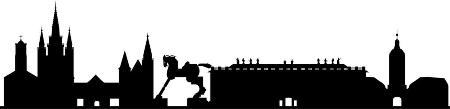 Ansbach skyline schwarz // Vektor