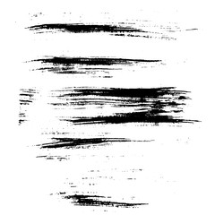 Set of ink vector brush strokes. Vector illustration. Grunge hand drawn watercolor texture.