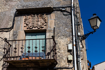 Streets and buildings of the town of Sepulveda in the province of Segovia, Spain