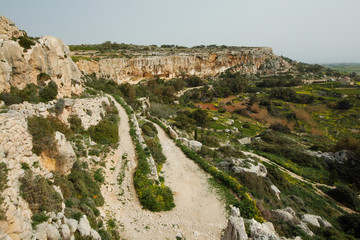 Fototapeta na wymiar Dingli cliffs in Malta.