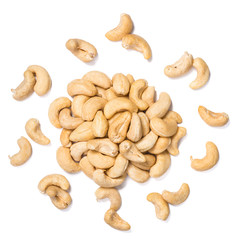 cashew nuts on white