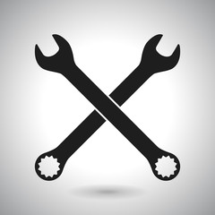 Wrench. Black outline icon