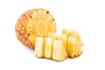 pineapple on a white background in the studio.