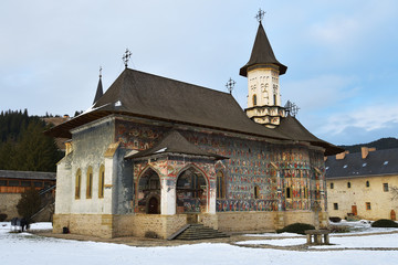 Fototapeta na wymiar The Sucevita Monastery, Romania. One of Romanian Orthodox monasteries in southern Bucovina.