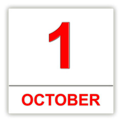 Fototapeta premium October 1. Day on the calendar.