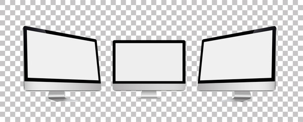 Computers, realistic, 3D - stock vector.