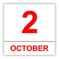 October 2. Day on the calendar.