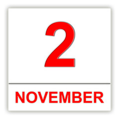November 2. Day on the calendar.