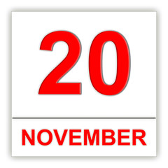 November 20. Day on the calendar.