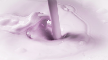 Photo of liquid with milk consistency in violet color