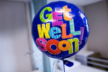 Get well soon balloon in hospital