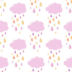 Pink clouds with drops