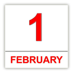 February 1. Day on the calendar.