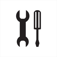 a screwdriver, a wrench icon, vector illustration eps10