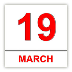 March 19. Day on the calendar.