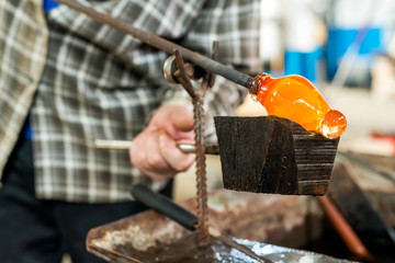Handmade figures of melted glass