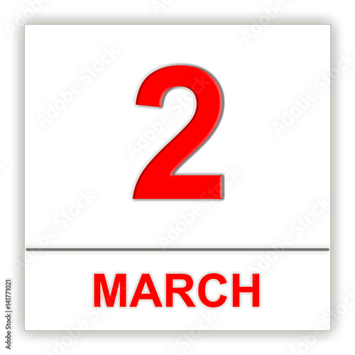 "March 2. Day on the calendar." Fotos de archivo e imágenes libres de